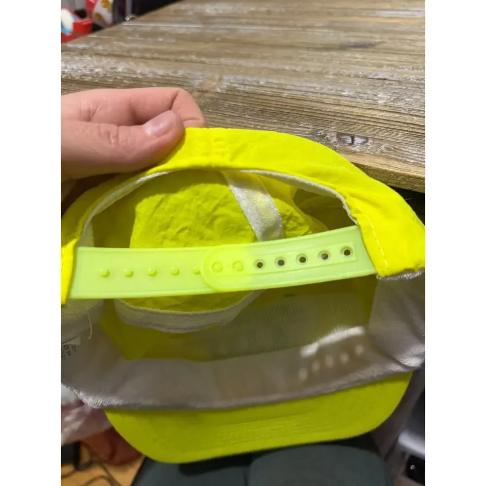 Vintage Seagram's Gin & Juice Hat Neon Yellow 90s Promo Snapback Gorpcore Retro